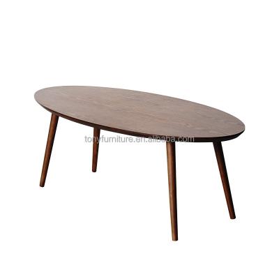 China Nordic Modern Living Room Furniture Household Small Style Oak Wood Oval Coffee Table for sale