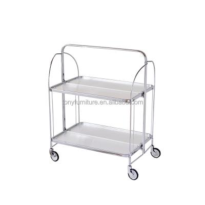 China Stainless Steel Modern Unique Trolley Racks Storage Design Mobile Tea Cart Food Service Mobile Transparent Folding Bar Cart for sale