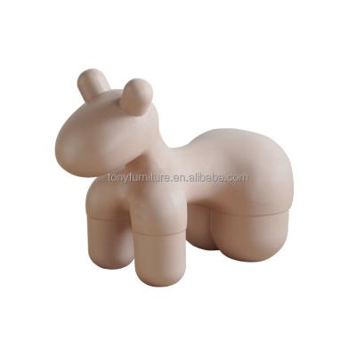 China Modern Design Comfortable Colorful Portable Animal Stool Horse Shape Plastic Chair for sale