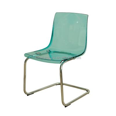 China Modern Design Modern Transparent Plastic Dining Chair Metal Steel Frame For Dining Room Restaurant for sale