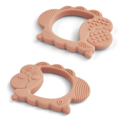 China Toy Soft Non-Toxic Silicone Soft Teether Ring Silicone Teether Baby for sale