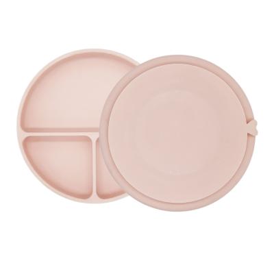 China BPA Free Pink Durable Silicone Baby Toddler Silicone Feeding Dishes for sale