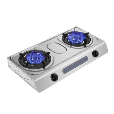 China Hotel Lyroe Factory Wholesale Household Stainless Steel Indoor Office 2 Burner Directly Cooking Gas Stove for sale