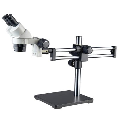 China XT24-STL5B Affordable 20X and 40x Dual Power universal stereo microscope on double arms boom stand for sale