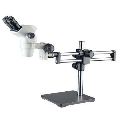 China SZM6745-STL5B dual arm universal boom mounted zoom stereo microscope/industrial inspection boom stand mikroskop for sale