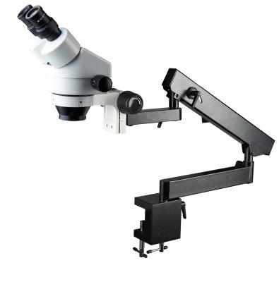 China SXL7045-STL6B 7X-45X articulated arm stereo zoom microscope on flexible arm with table clamp for sale