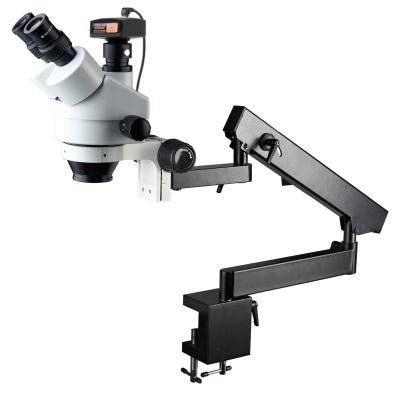 China SXL7045-STL6B with digital camera Trinocular head articulated flexible arm boom stand stereo zoom microscope for sale