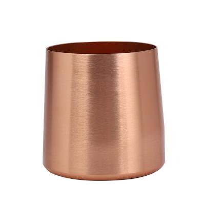 China Luxury Unique Simple Romantic Candle Holder Decoration Trapezium Accessory Candle Aluminum Candle Jar Cup for sale