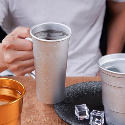 Κίνα Recyclable Custom Sublimation Metal E-Co Disposable Camping Tumbler Friendly Cold Beer Party Drinks Aluminum Mug With Handle προς πώληση