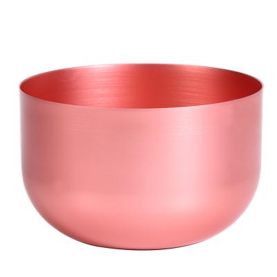 China Home Popular Decorative Aluminum Candle Bowl Decoration Pale Roses Cup-in-Cup Candle Holder Shiny Luxury Vessel for sale