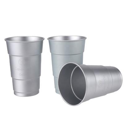 中国 Disposable Custom Logo 500ml Water Durable Sublimation Juice Mug Coffee Aluminum Portable Cup 販売のため