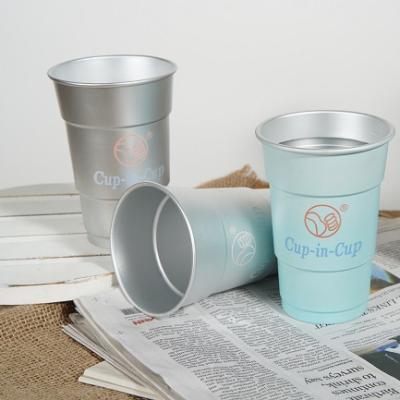 Κίνα Disposable Customization Cup-in-Cup Colorful Logo 15 18 22 oz Sublimation Cups Durable Aluminum Color Changing Cup Tumblers Drinking Tumbler προς πώληση