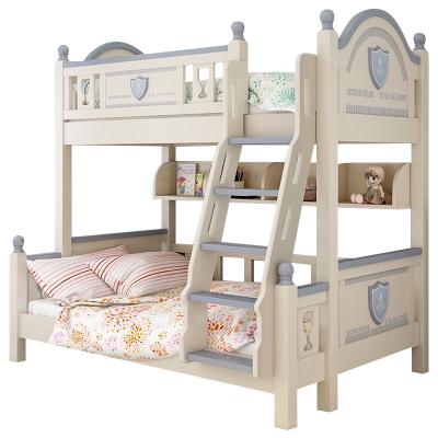 China Durable Hot Selling Furniture Rubber Wood Kid's Bedroom Crib Kids Bunk Bed Set With Desk And Wardrobe for sale