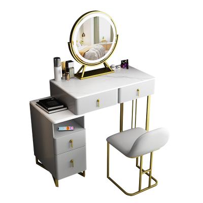 China Wholesale Nordic Adjustable Bedroom Furniture Modern Mirror Makeup Table Cabinet (Other) With Vanity Chair for sale