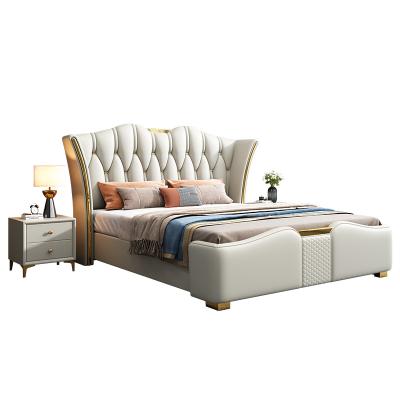 China (Other) Adjustable Modern Bedroom Furniture Leather Bed for sale