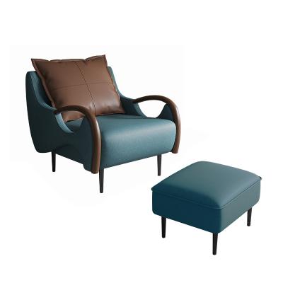 China (Other) Modern Adjustable Living Room Furniture Leather Armchair Metal Leg for sale