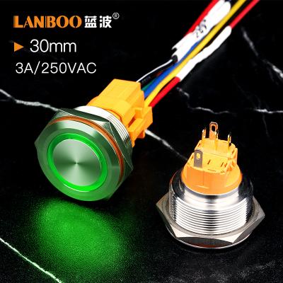 China Copper Plating Stainless // Popular Type LANBOO 30MM Digital Control Metal High Push Button Aluminum Oxide Switch for sale