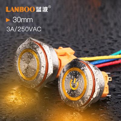 China Copper Plating Stainless // Famous Brand Temperature Resistance -30 Since 2014 LANBOO 30MM Industry Aluminum Oxide +80 Metal Push Button Switch for sale