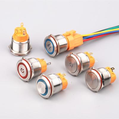 China Push Button Metal Connector Stainless/Aluminum Oxide/Copper Plating LB22A 22MM Matching Switch for sale