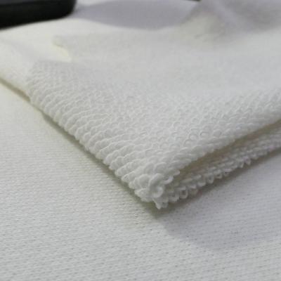 China Breathable Cotton Terry Looped Hot Sale 320GSM Heavy Weight Fabric In White Color High Quality Knitted Comfortable Touch Fabric For Coat for sale