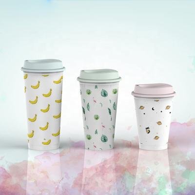 China LOKYO pp material travel single wall mug custom printed environmental custom printed reusable plastic coffee cups for sale