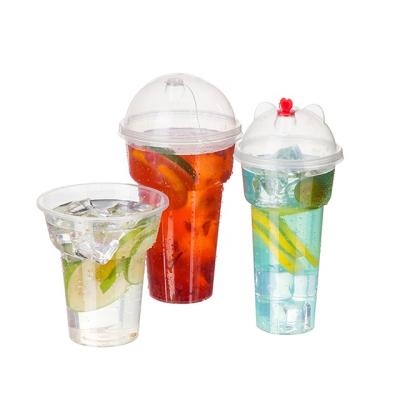 China Disposable Plastic Bubble Tea Cup 500ml 700ml Customized PP Plastic Cup With Lid For Beverage for sale