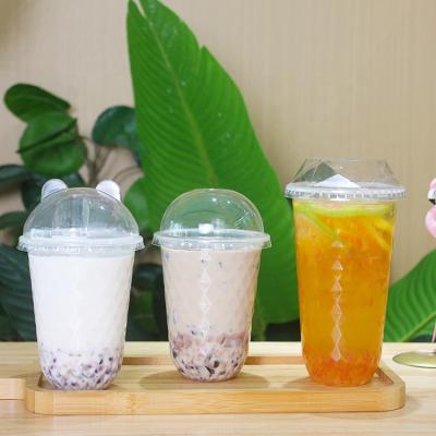 China LOKYO plastic disposable cups beverage logo boba bubble bubble tea eco-friendly disposable pp u milk plastic disposable cups for sale