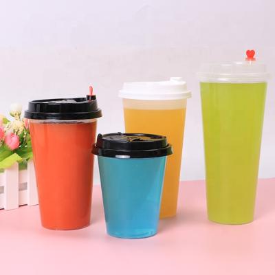 China Clear plastic milktea supplies food grade cups plastic cups with custom logo logo printed for sale