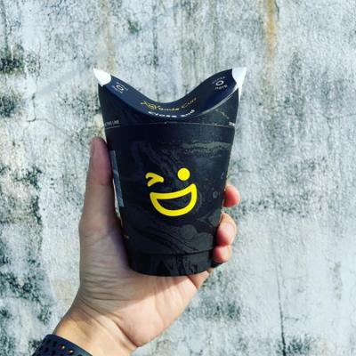 China Design LOKYO Disposable Paper Cup No Straw Double Smile Custom Environmental Single Wall Disposable for sale