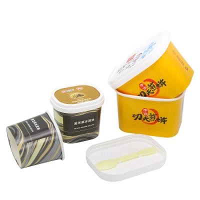 China Disposable Disposable Paper Ice Cream Packing Ice Cream Cup Tubs Ice Cream Container for sale