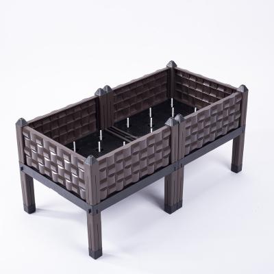 China DIY Easy To Assemble Plastic PP Square Planting Vegetables Flower Rectangular Vinyl Garden Box Planter Box Large Outdoor for sale