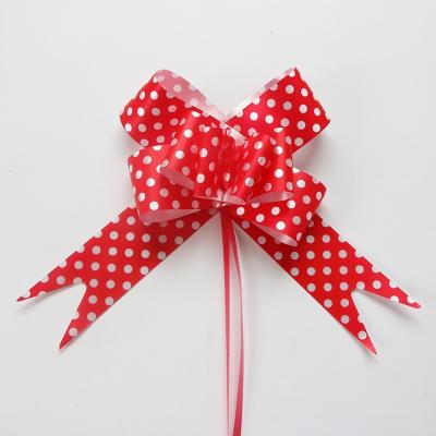 China New pp. Competitive Wholesale Custom Red Butterfly Ribbon Suction Bow Pull String Ribbon Bow For Gift Wrap Christmas Wedding Car Decoration for sale