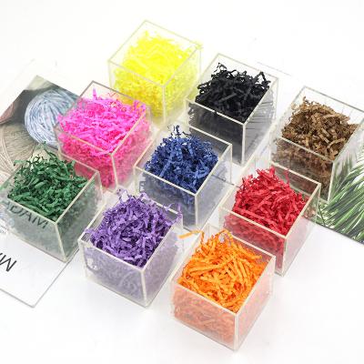 China Diy Paper Biodegradable Exquisite Handmade Raffia Shreds Gift Box Filling Material Shredded Paper For Wedding for sale