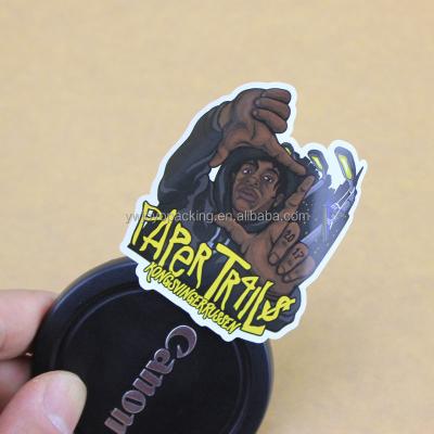 China Custom Printing Stickers Die Cut Logo Waterproof Vinyl Clothes Hangtag UV Label Stickers Clothing Hangtag Die Cut Hang Tag Stickers for sale