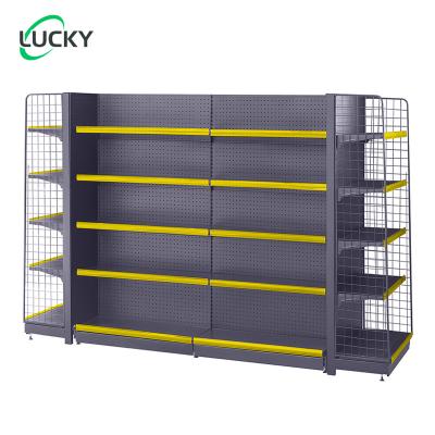 China Double-sided Leke Grocery Store Display Racks /Shelves For General Store Supermarket Shelf Gondola Shelving for sale