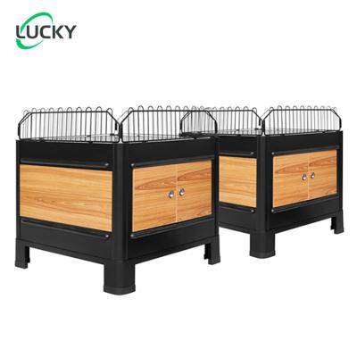 China Supermarket Leke display counter customized Retail store supermarket metal promotion table for sale