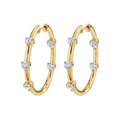 China Wholesale FASHIONABLE fine jewelry 925 sterling silver 18k gold plated zircon circle earrings for women for sale