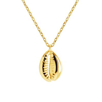 China 925 Sterling Silver 18K Gold Vermeil Jewelry Necklace TRENDY Shell Pendant Long Chain Necklace For Woman for sale