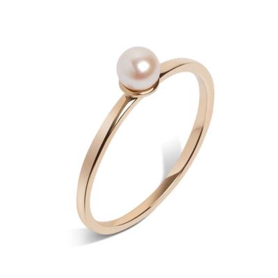 China CLASSIC Women's Engagement Ring Sterling Silver Gold Plated Pearl Ring For Fashion Jewelry 925 for sale