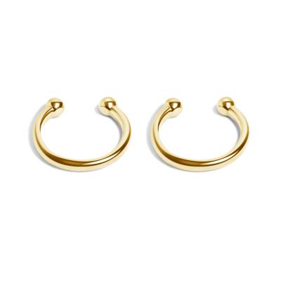 China Fashion Girl's Earrings 925 Sterling Silver Simple Mini Ear Cuff CLASSIC Gold Plated Cuff Earrings for sale