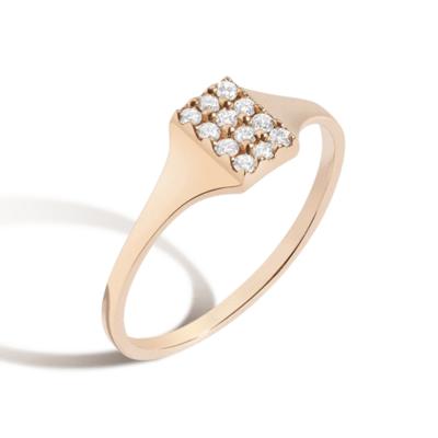 China 925 Romantic Zircon Rose Gold Plated Ring of Sterling Silver Square Cubic Signet of Women's Wedding Ring 925 for sale