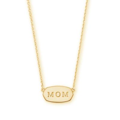 China CLASSIC Jewelry Wholesale 925 Gold Jewelry 18k Gold Vermeil Engraved Sterling Silver Mom Necklace Mother's Day Gift for sale