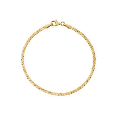 China New Arrival CLASSIC 925 Sterling Silver Gold Vermeil Serpentine Chain Bracelet for sale