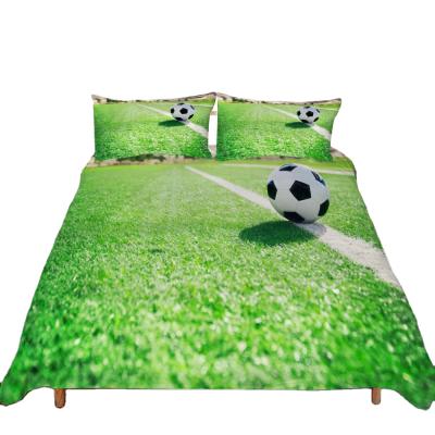 China Anti-Static Style 3D Soccer Football Printing Polyester Bedding Set for sale