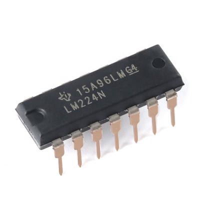 China Standard New Original In Stock LM224N PDIP-14 four channel standard operational amplifier chip Electronic components integrated chip IC for sale