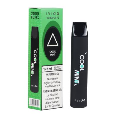 Китай 2000 Puffs Disposable Vape Pod 5% Nicotine Cool Mint Flavor iVIDA продается