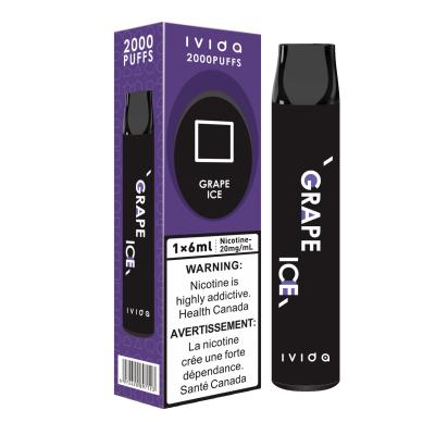 Китай Ручка Vape более здоровых слоек вкусов 2000 виноградины никотина 6ml 2% устранимая продается