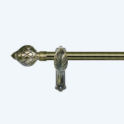 China 28mm curtain pole brass 6m long antique brass double curtain pole for sale