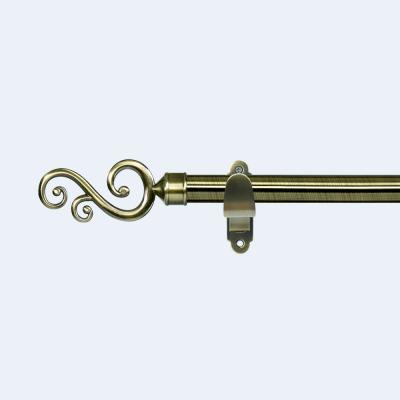 China European style 28mm Curtain Pole Big S Flower Curtain Finial Morocco Market Double Metal Curtain Poles for sale