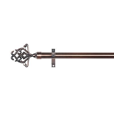 China Metal Single Curtain Rod Holder With 28 MM Diameter Finial for sale